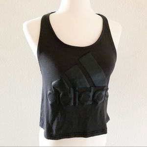 ADIDAS DARK GREY ACTIVE CROP TANK TOP SIZE SMALL
